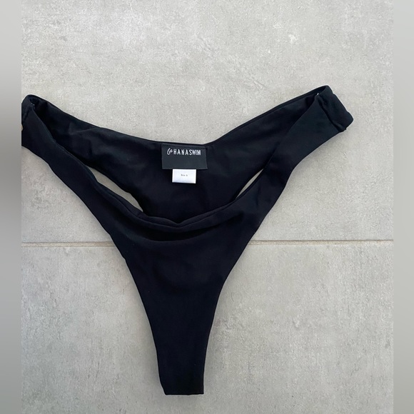Lahana Swim Black Thong Bathing Suit Bottom - Picture 1 of 5